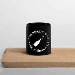 Mug brillant noir Champagne lover