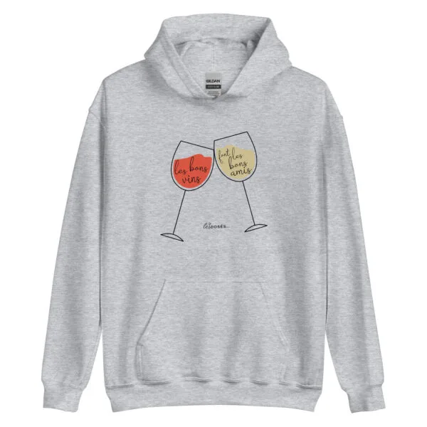 Sweat à capuche Les bons vins font les bons copains