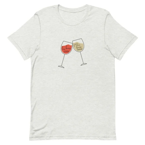 T-shirt unisexe Les bons vins font les bons copains – Image 9