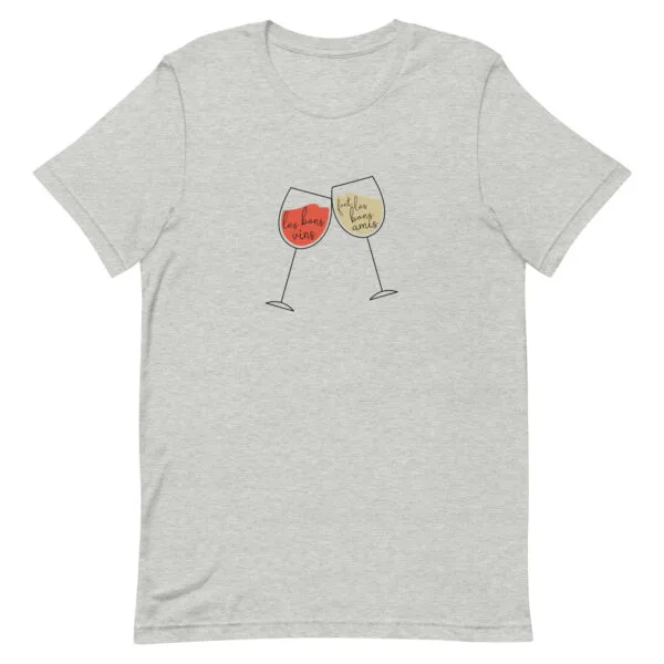 T-shirt unisexe Les bons vins font les bons copains – Image 5