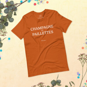 T-shirt Champagne et paillettes