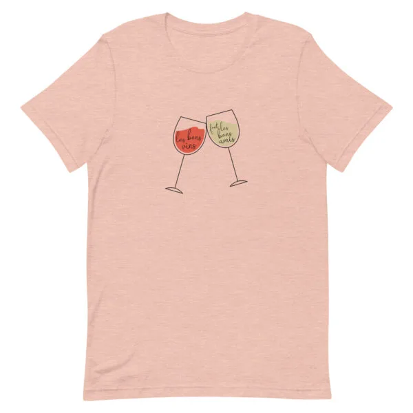 T-shirt unisexe Les bons vins font les bons copains – Image 4