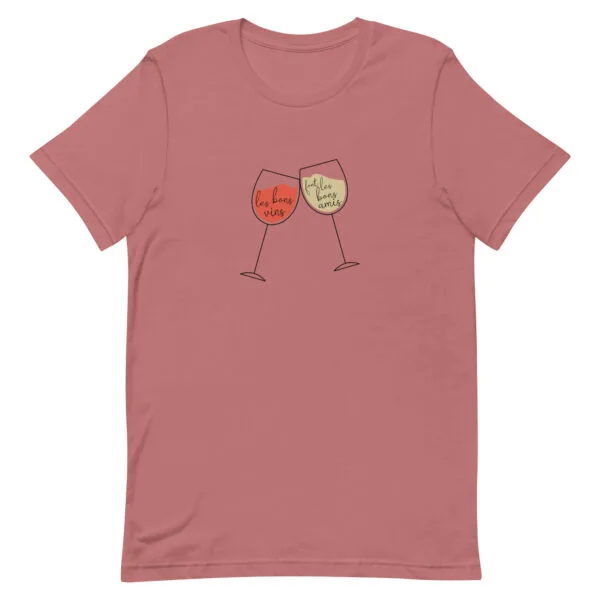 T-shirt unisexe Les bons vins font les bons copains – Image 2