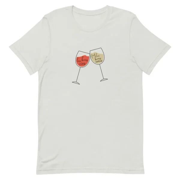 T-shirt unisexe Les bons vins font les bons copains – Image 8