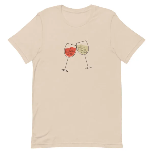 T-shirt unisexe Les bons vins font les bons copains – Image 6