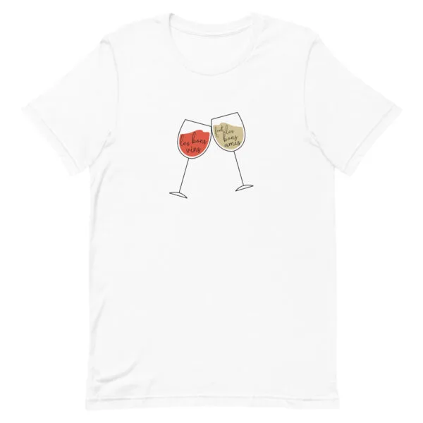 T-shirt unisexe Les bons vins font les bons copains – Image 10
