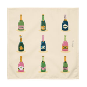 Lot de serviettes de table Champagne bottles