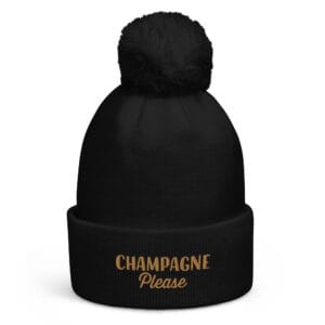 Bonnet à pompon "Champagne please"