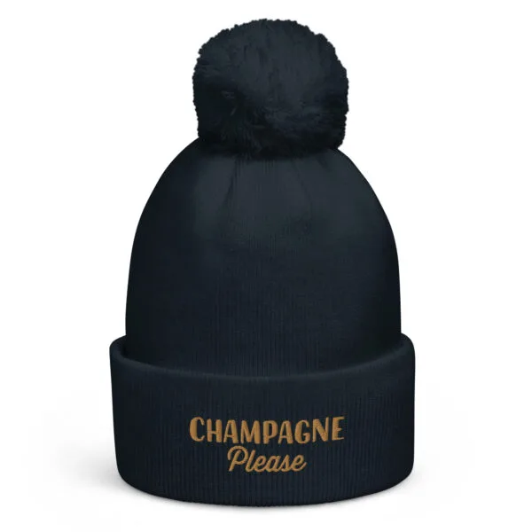 Bonnet à pompon "Champagne please" – Image 3